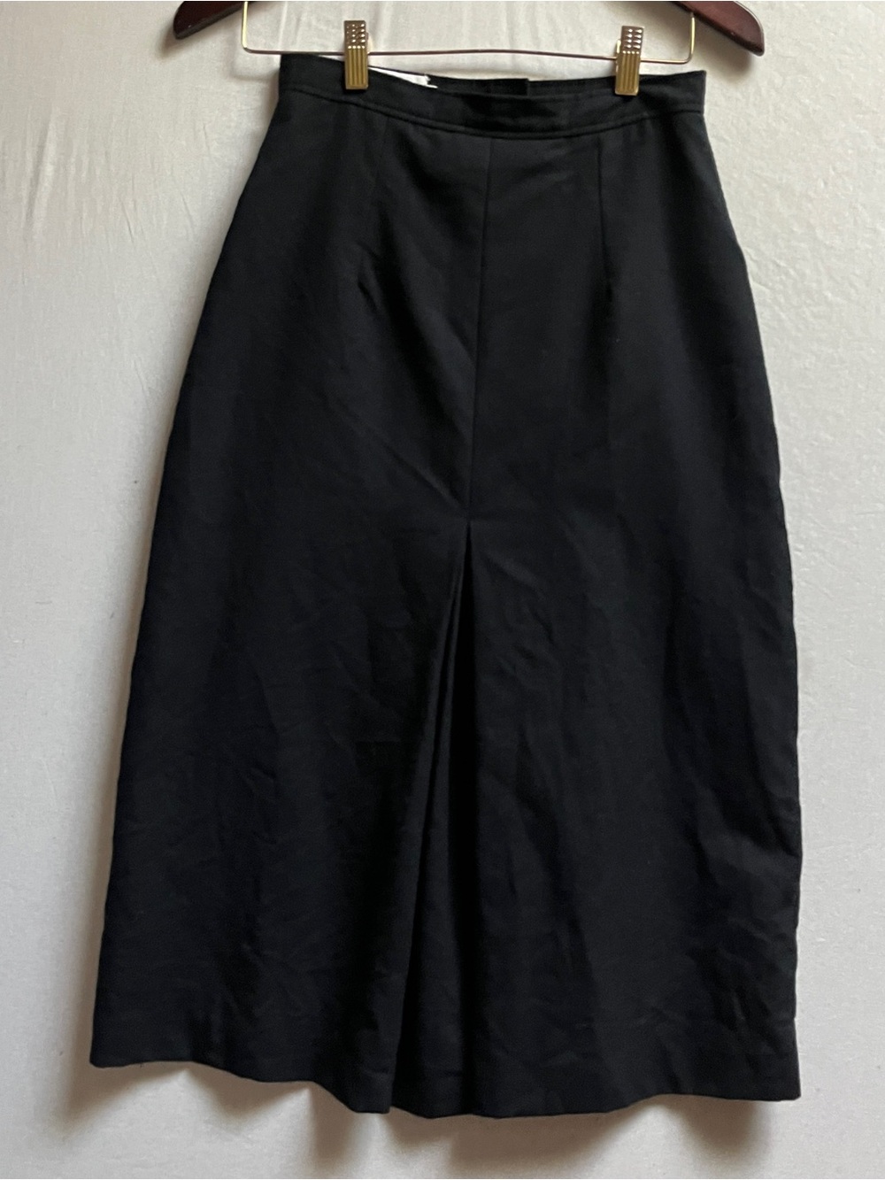 Vintage Tabi Pure Virgin Wool Pleated Midi Skirt S